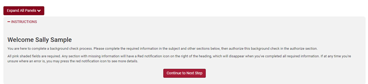 One Source Applicant Portal Welcome Message